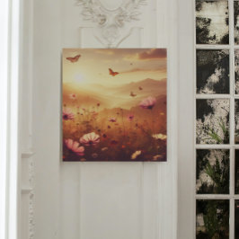 Impresión En Metal Dreamy Wildflower Meadow in Golden Light – 