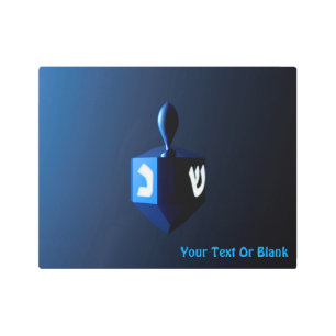 Impresión En Metal Dreidel azul brillante