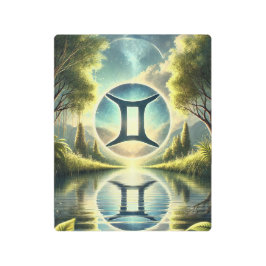 Impresión En Metal "Dualidad celeste: la reflexión de Gemini"