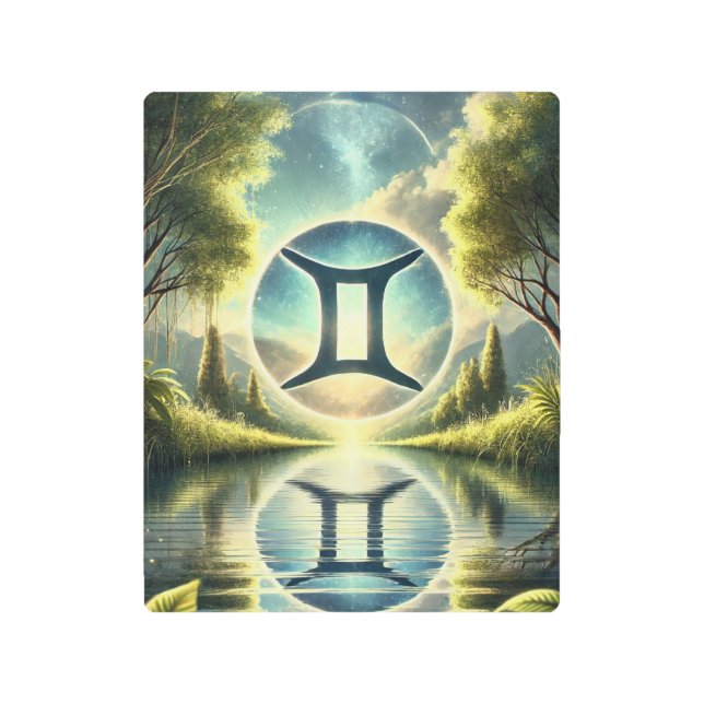 Impresión En Metal "Dualidad celeste: la reflexión de Gemini" (Anverso)