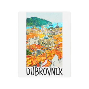 Impresión En Metal Dubrovnik Croacia Watercolor Oil Paint Wall Art