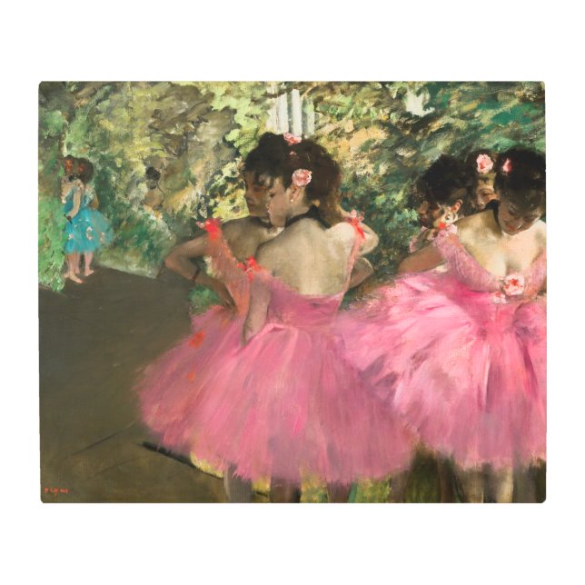 Impresión En Metal Edgar Degas - Bailarinas de rosa (Anverso)