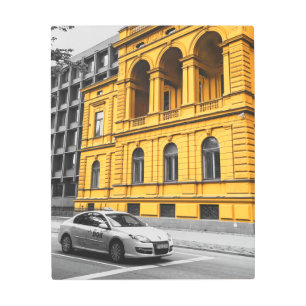 Impresión En Metal Edificio de la ciudad amarilla fotografía Minimali