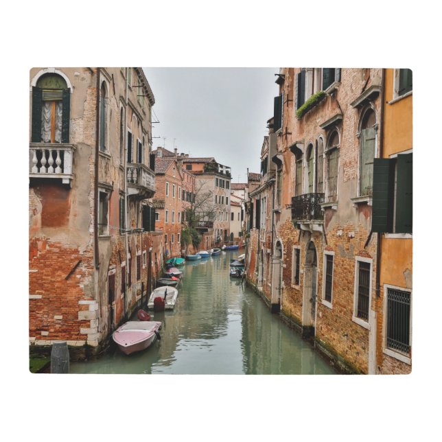 Impresión En Metal Edificios a lo largo de canales de Venecia (Anverso)