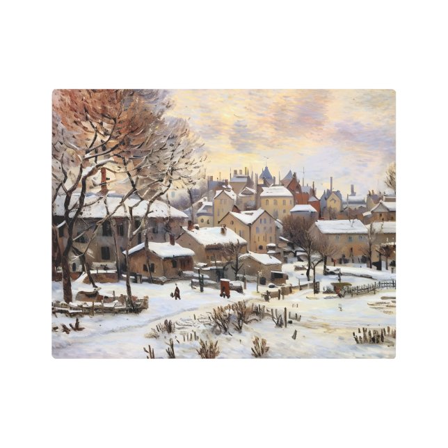 Impresión En Metal Efecto Nieve con la configuración del sol (Anverso)