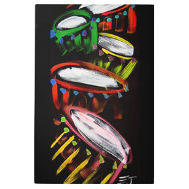 Impresión En Metal ej oro jazzart percusión 1