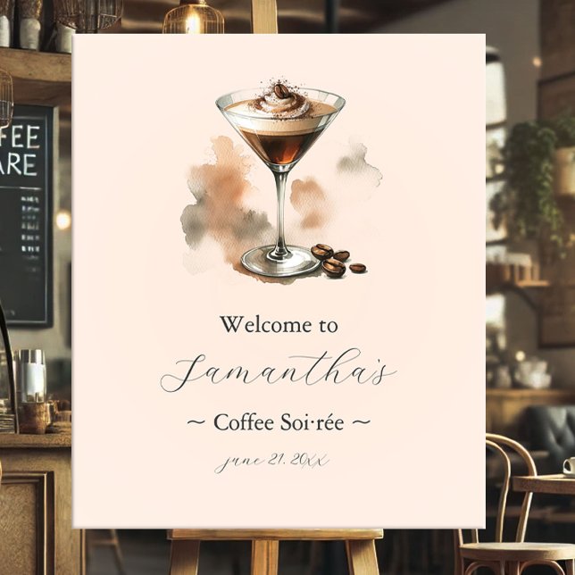 Impresión En Metal El amor está preparando Espresso Martini Bachelore (bridal shower posters coffee love is brewing espresso martini)