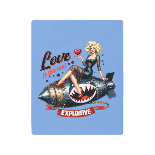 Impresión En Metal El amor retro es el verdadero fastidio explosivo