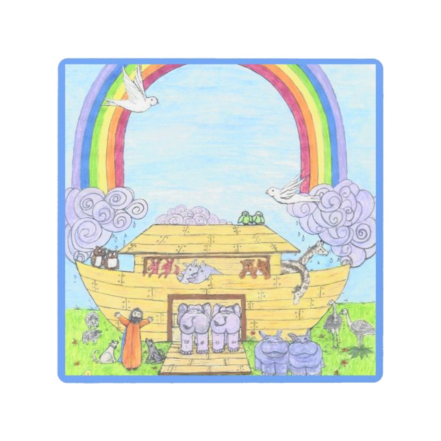 Impresión En Metal El arcoiris de Noé es un extraño elefante (Anverso)