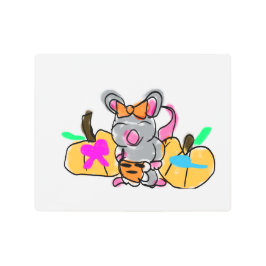 Impresión En Metal El bebé del ratón revela otoño