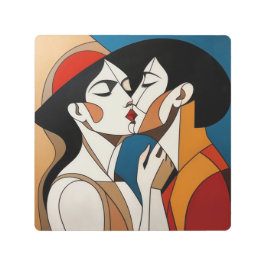 Impresión En Metal El beso abstracto