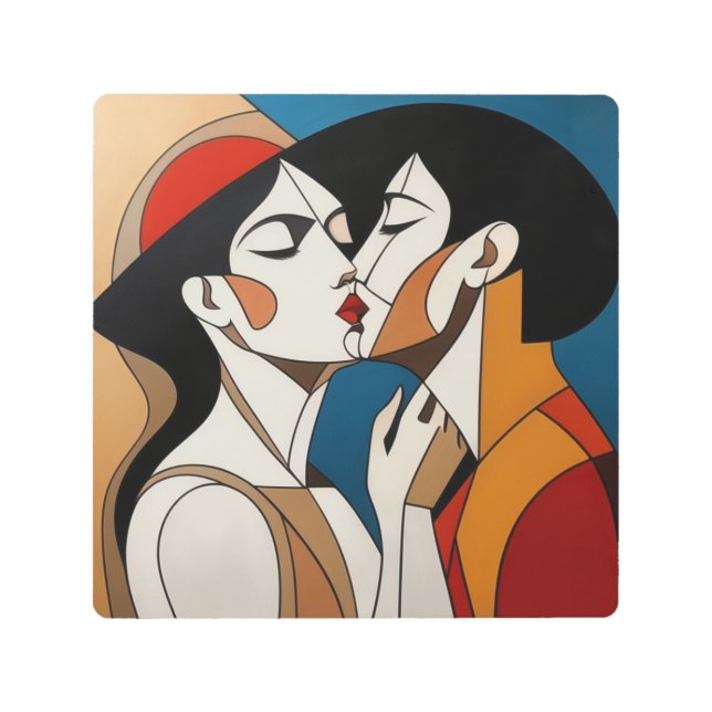 Impresión En Metal El beso abstracto (Anverso)