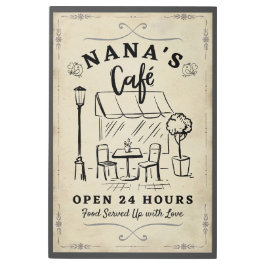Impresión En Metal El café de Nana inspiró Rótulo Metalizado