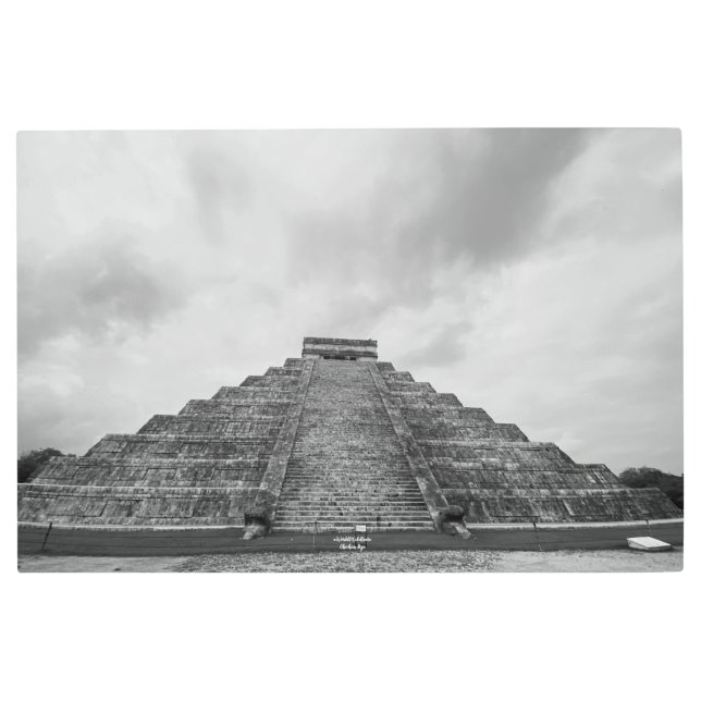 Impresión En Metal El Castillo, Chichén Itzá (Anverso)