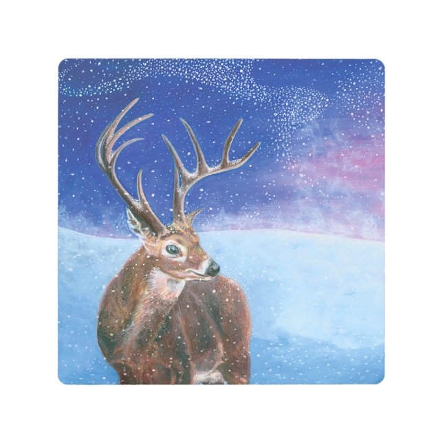 Impresión En Metal El ciervo rojo (Cervus elaphus) (Anverso)