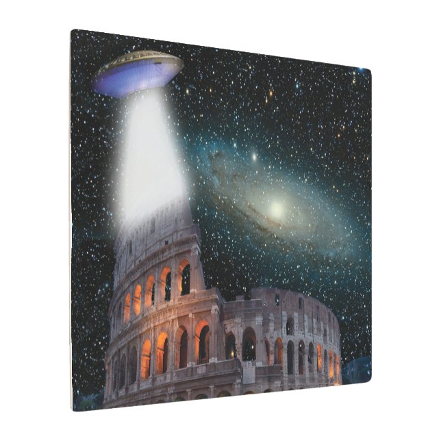 Impresión En Metal El Coliseo Roma Italia reúne espacio y OVNI (Angulado)