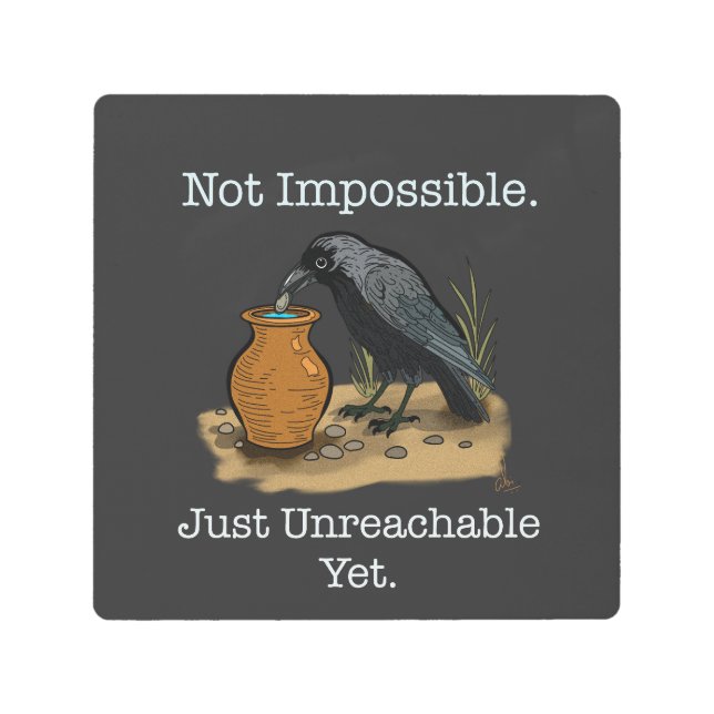 Impresión En Metal El cuervo inteligente: no imposible (Anverso)