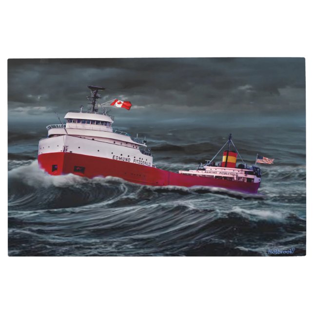 IMPRESIÓN EN METAL EL DESAPARECIMIENTO DE EDMUND FITZGERALD (Anverso)