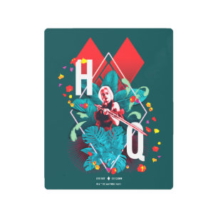 Impresión En Metal El escuadrón suicida   Harley Quinn Floral Diamond