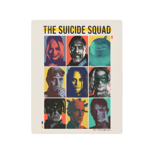 Impresión En Metal El escuadrón suicida   Retro Grid Con Harley Quinn