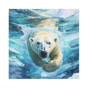 Impresión En Metal El espejismo ártico: El monarca nadador