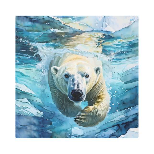 Impresión En Metal El espejismo ártico: El monarca nadador (Anverso)