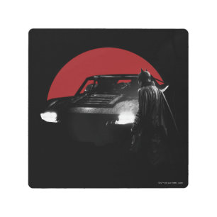 Impresión En Metal El gráfico Batman y Batmobile