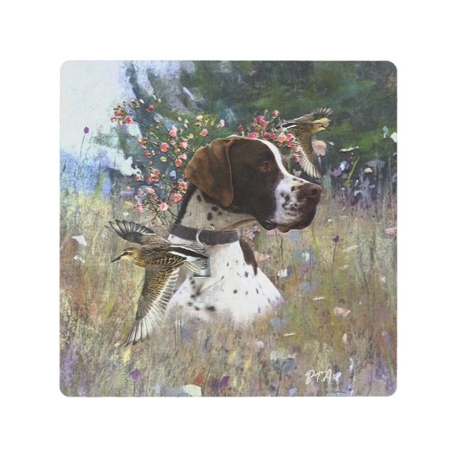 Impresión En Metal El hermoso puntero en el campo (Anverso)