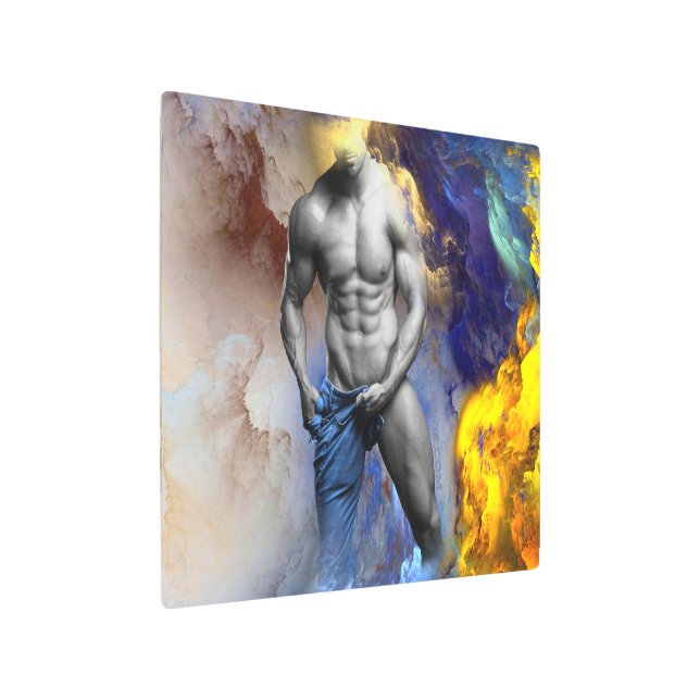 Impresión En Metal El hombre musculoso de SlipperyJoe camisón vapor (Angulado)