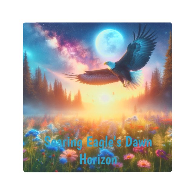 Impresión En Metal El horizonte del alba del águila se eleva (Anverso)