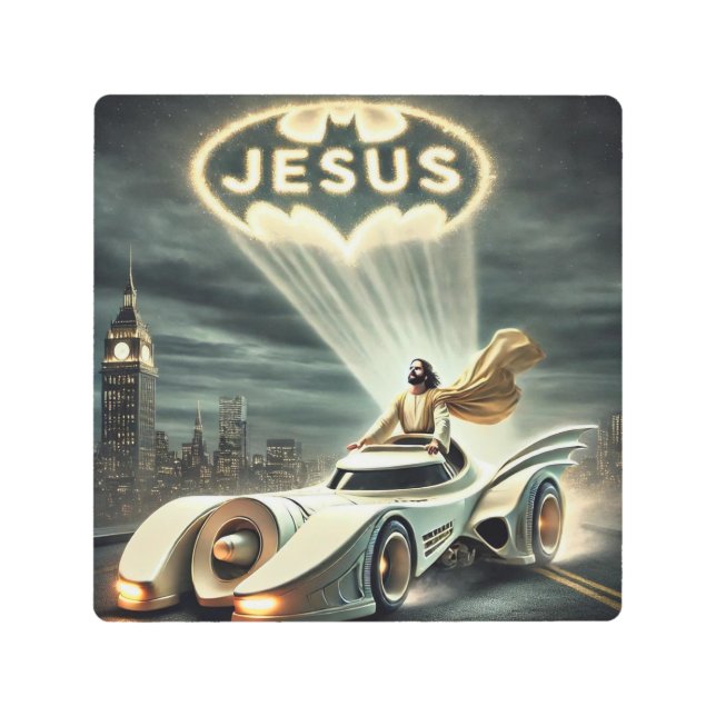 Impresión En Metal El Jesusmobile: El salvador de la noche (Anverso)