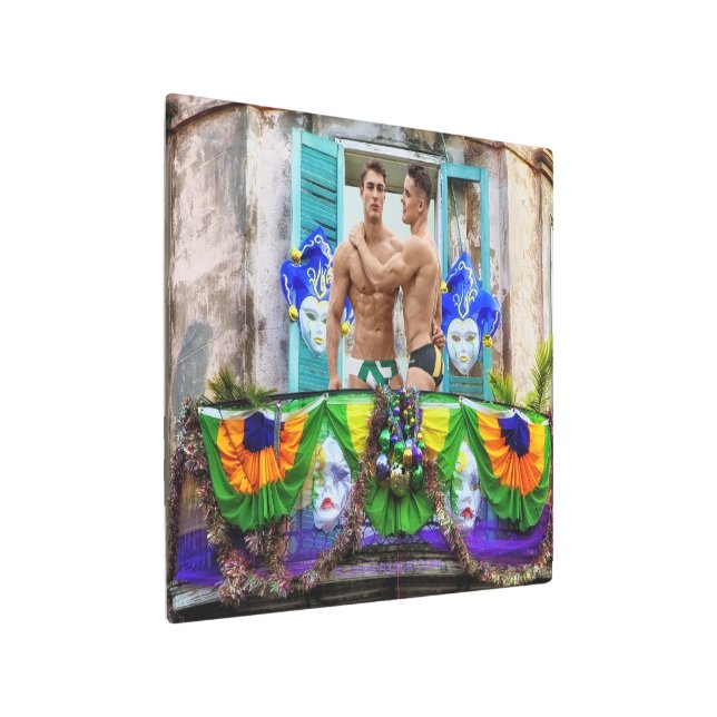 Impresión En Metal El Mardi Gras de SlipperyJoe Hombres Púrpura de co (Angulado)