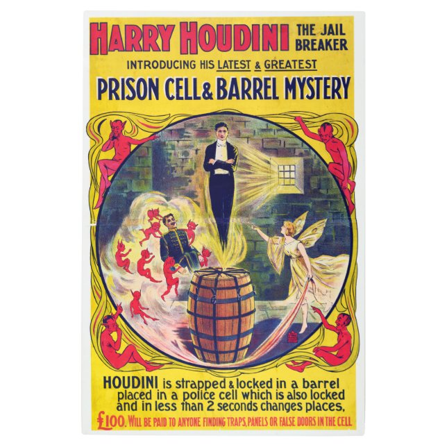 Impresión En Metal El misterio de la celda de la prisión Harry Houdin (Anverso)