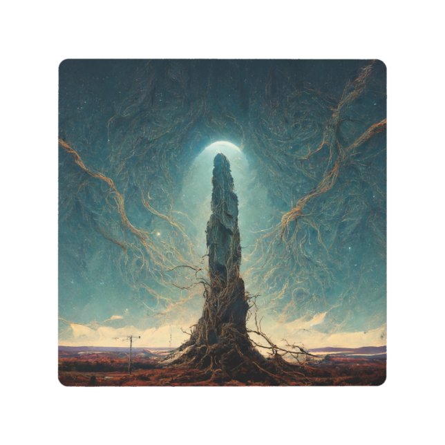 Impresión En Metal El Monolith 2 Fantasy Sci-Fi Art (Anverso)