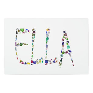 Impresión En Metal El nombre ELLA hecho con piedras angulares