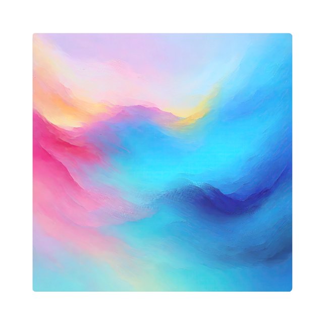 Impresión En Metal El paisaje marino rosa y azul "Shroudglen". (Anverso)