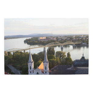 Impresión En Metal El puente sobre el Danubio une Hungría con Eslovaq
