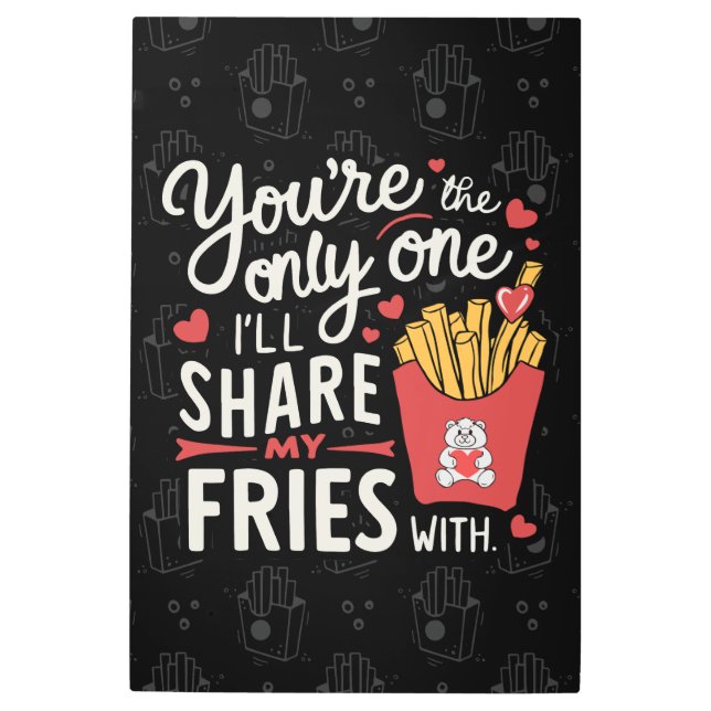 Impresión En Metal El que voy a compartir mis papas con divertidos Sa (Anverso)