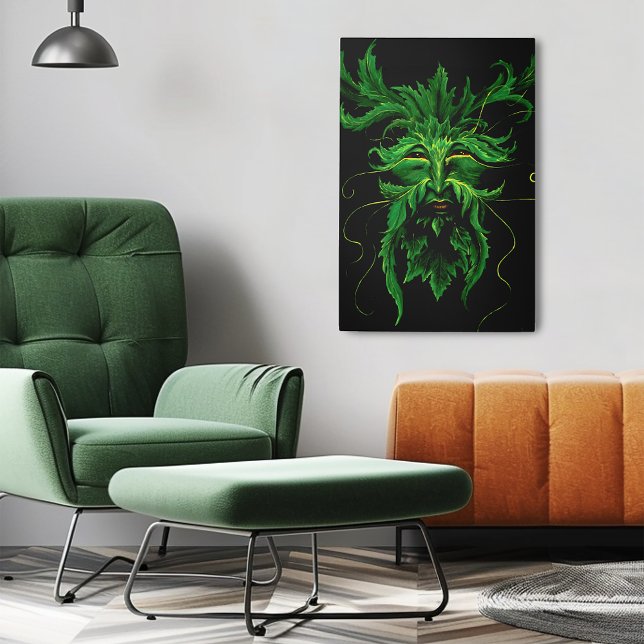 Impresión En Metal El rostro del hombre verde deja negro (Subido por el creador)
