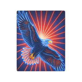 Impresión En Metal Electric Eagle Metal Print | Neon Patriotic