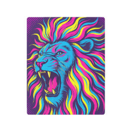 Impresión En Metal Electric Lion Metal Print | Neon Psychedelic