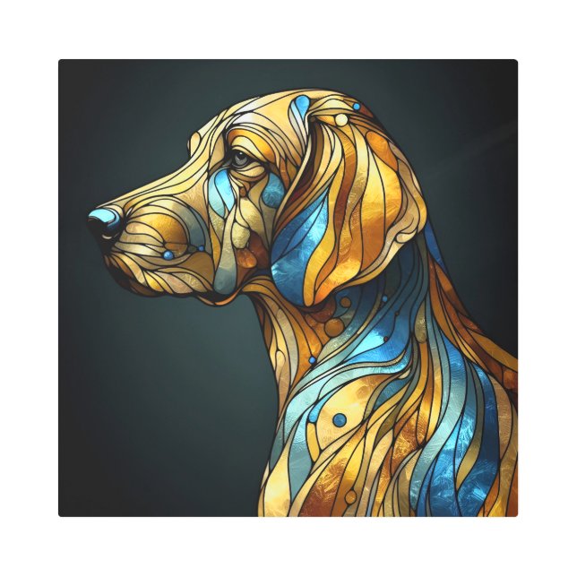 Impresión En Metal Elegancia canina elegante - IA (Anverso)