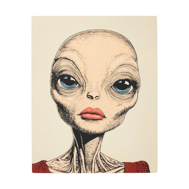 Impresión En Metal Elegancia celeste: retrato de un extranjero de cie (Anverso)