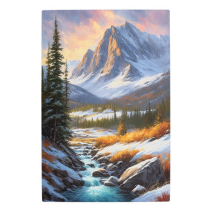 Impresión En Metal Elegancia invernal, encantador paisaje nevado