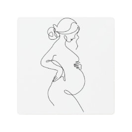 Impresión En Metal Elegancia materna: mujeres embarazadas en línea de