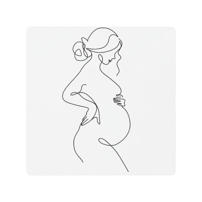 Impresión En Metal Elegancia materna: mujeres embarazadas en línea de (Anverso)