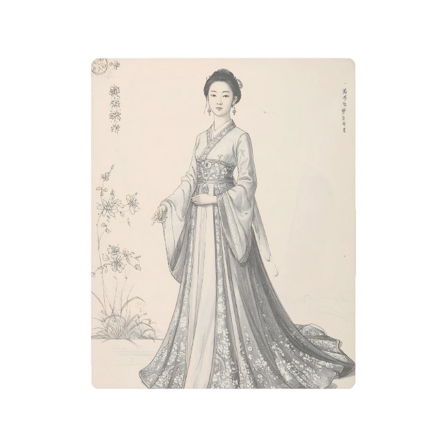 Impresión En Metal Elegant Asian Woman Metal Print (Anverso)
