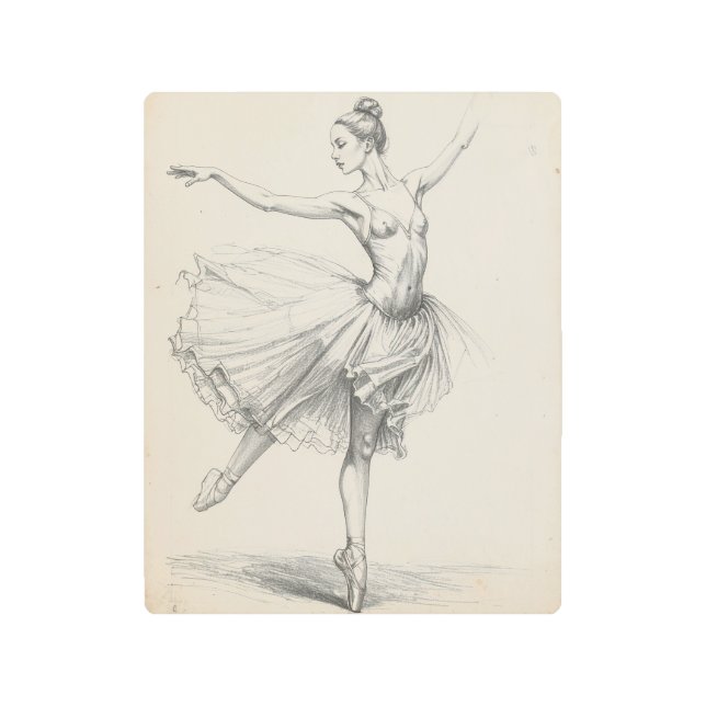 Impresión En Metal Elegant Ballerina Metal Print (Anverso)
