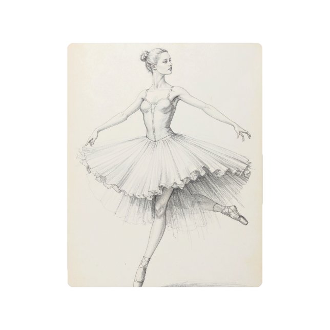 Impresión En Metal Elegant Ballerina Metal Print (Anverso)