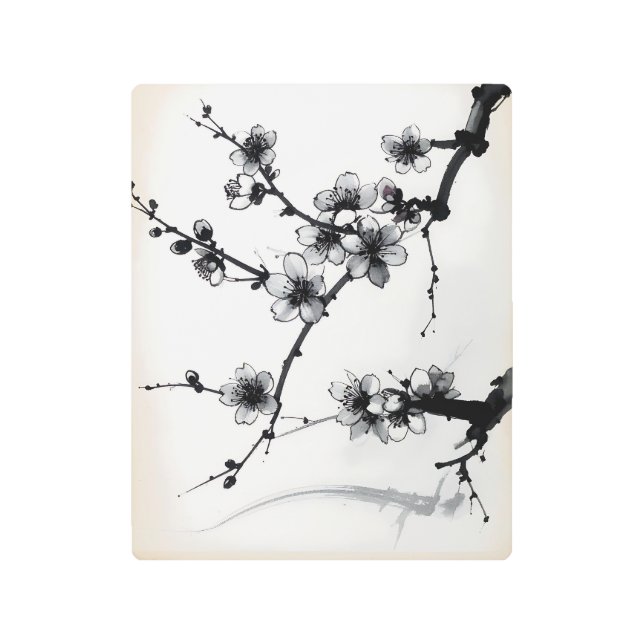 Impresión En Metal Elegant Cherry Blossom Branch Metal Wall Art (Anverso)